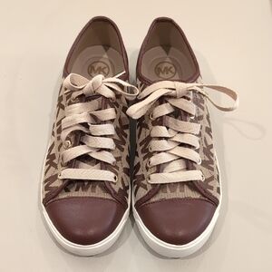 Michael Kors Brown and Cream Women's City Sneakers